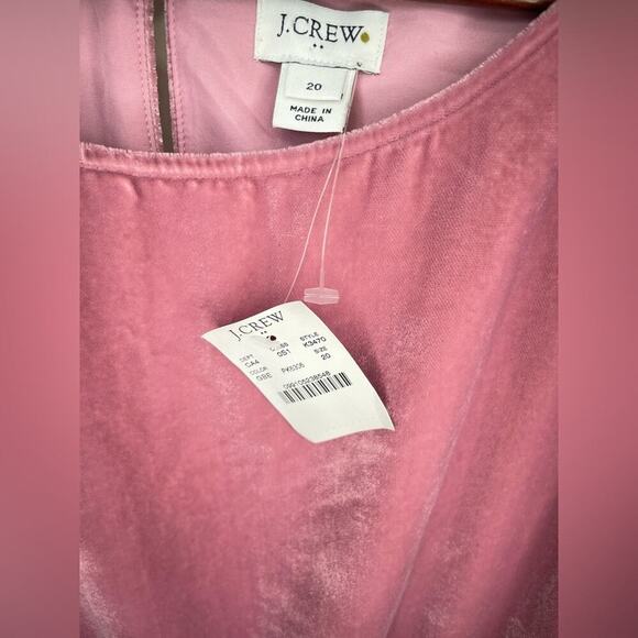 J. CREW NWT Pink Velvet Tulip Hem Dress Size 20 $98 MSRP - Picture 3 of 14